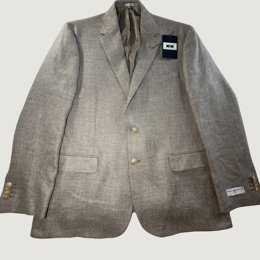 Joseph Abboud Sport Coat Men 44R Tan New Italian Fabric Soft Blazer
